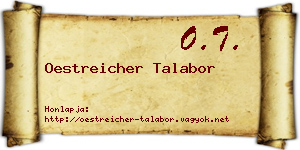 Oestreicher Talabor névjegykártya